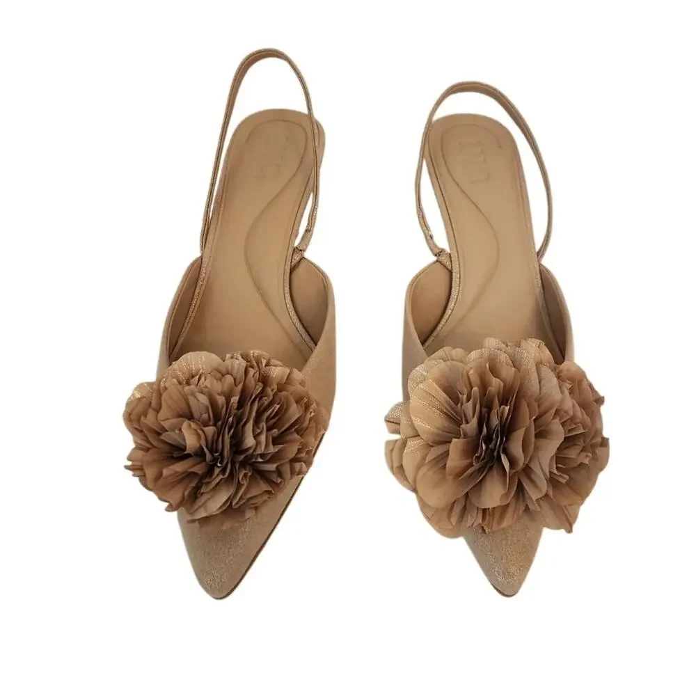 INC Concepts Women's Gelila Halter Back Pumps Floral Detail Nude Slingback 9.5